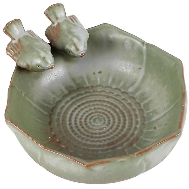 Fei Yu - Bains de naissance en céramique Décoration de jardin Mangeoire de naissance Aquarium en céramique Mangeoire à oiseaux à finition rétro