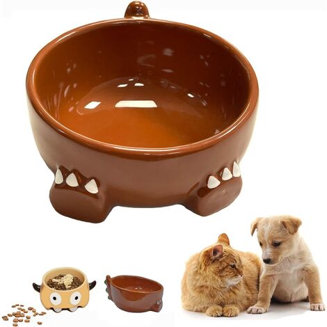 main image of "Ceramic Cat Bowls , Unique Cartoon Style Pet Food and Water Bowl, Cat and Small Dog Bowl, Ceramic Cat Water Bowl No Spill, Dishwasher and Microwave Safe"