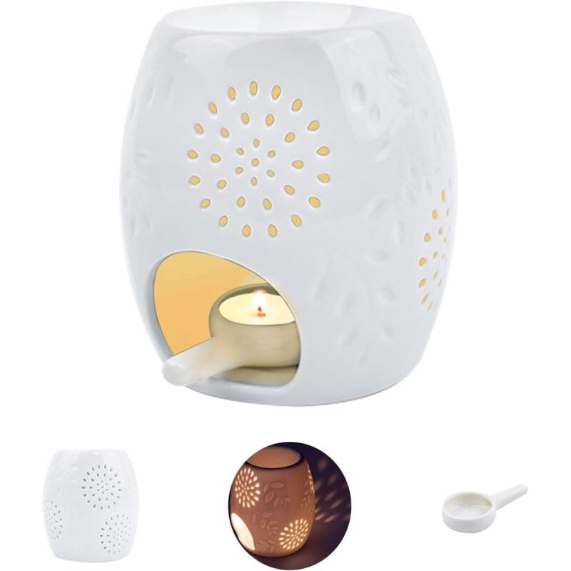 Image of Ceramic floral aroma lamp, essential oil&hellip;