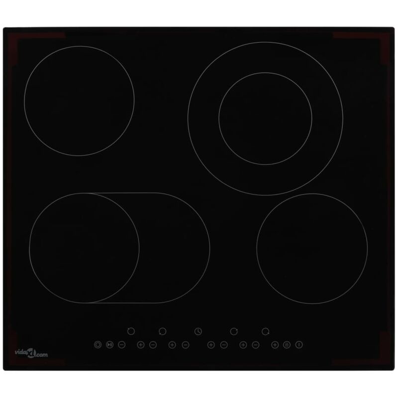 vidaXL Ceramic Hob with 4 Burners Touch Control 6600 W, Black