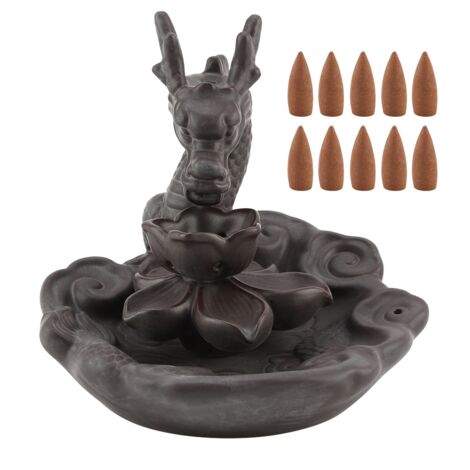 Ceramic Incense Holder Censer Smoke Backflow Incense Burner Decor Ornament