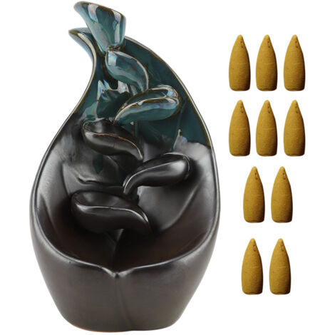 Ceramic Incense Holder Censer Smoke Backflow Incense Burner Decor Ornament