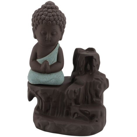 Ceramic Incense Holder Censer Smoke Backflow Incense Burner Decor Ornament (Green)