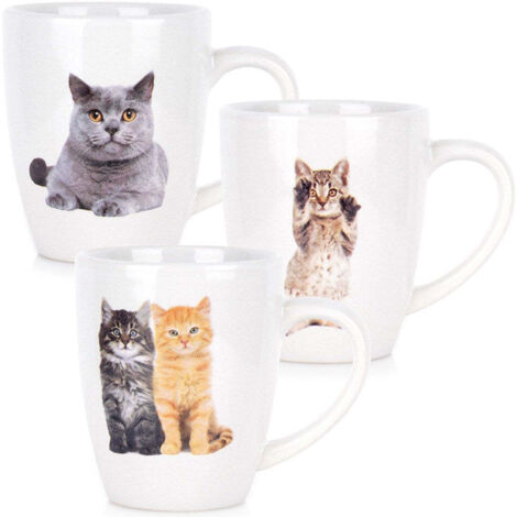 Ceramic mugs cats 220 ml 3 pcs