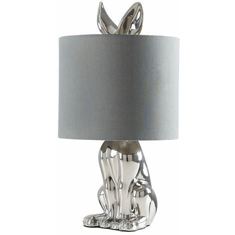 Ceramic Rabbit Table Lamp - Matt White - No Bulb