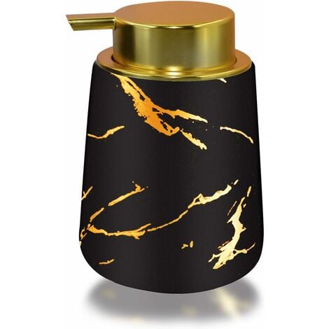 Ceramic Soap Dispenser, Ceramic Hand Wash Liquid Dispenser, 400ml(Black)