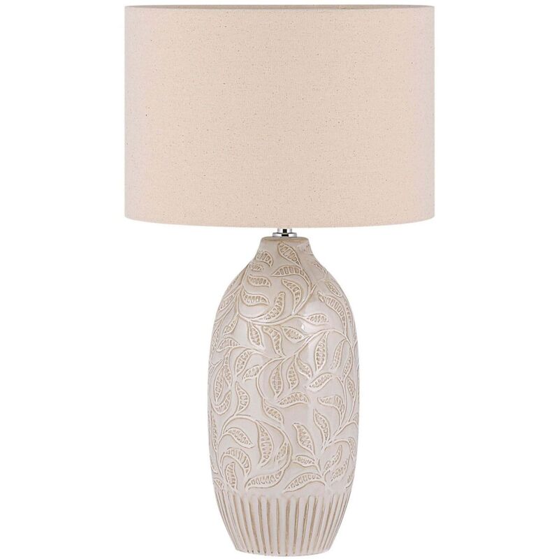 Beliani Table Lamp SALZA Ceramic Beige