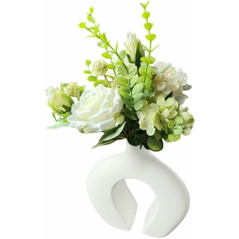 White Decorative Vase, Unbreakable Plastic Vases, Modern Geometric