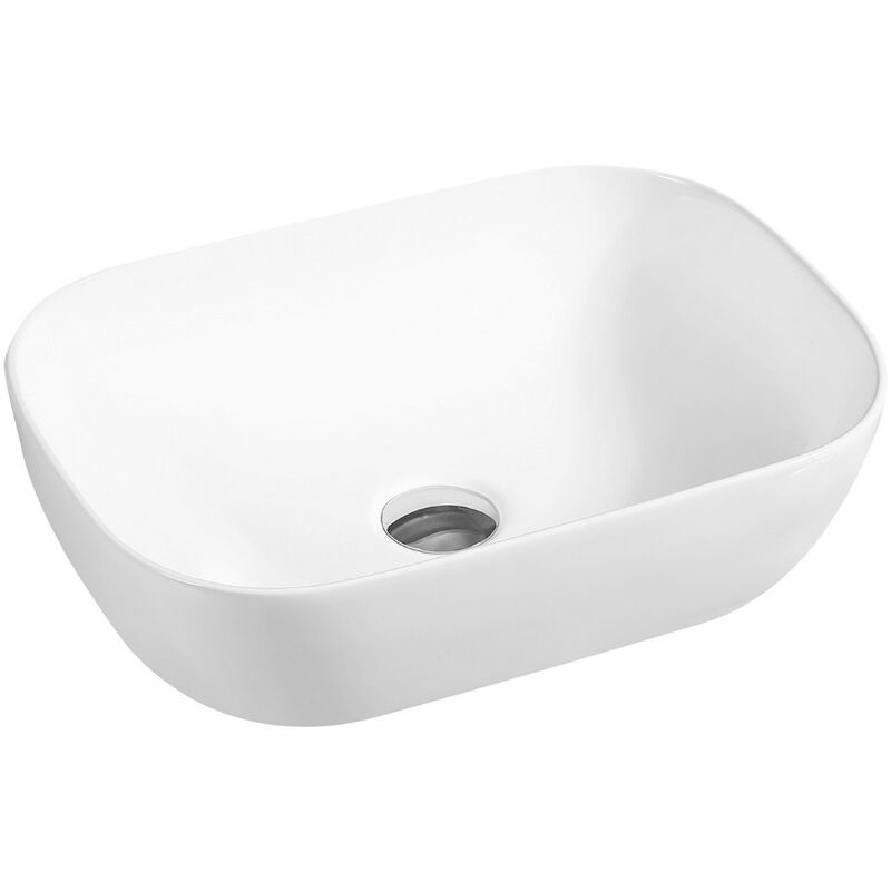 Ceramic Vert Oblong Countertop Basin - size - color White - White