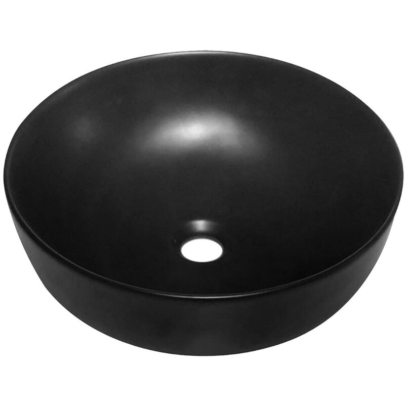 Black Ceramic Rounded Countertop Basin - size - color Black - Black