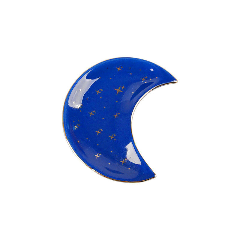 Ceramica a forma di luna piccoli gioielli piatto