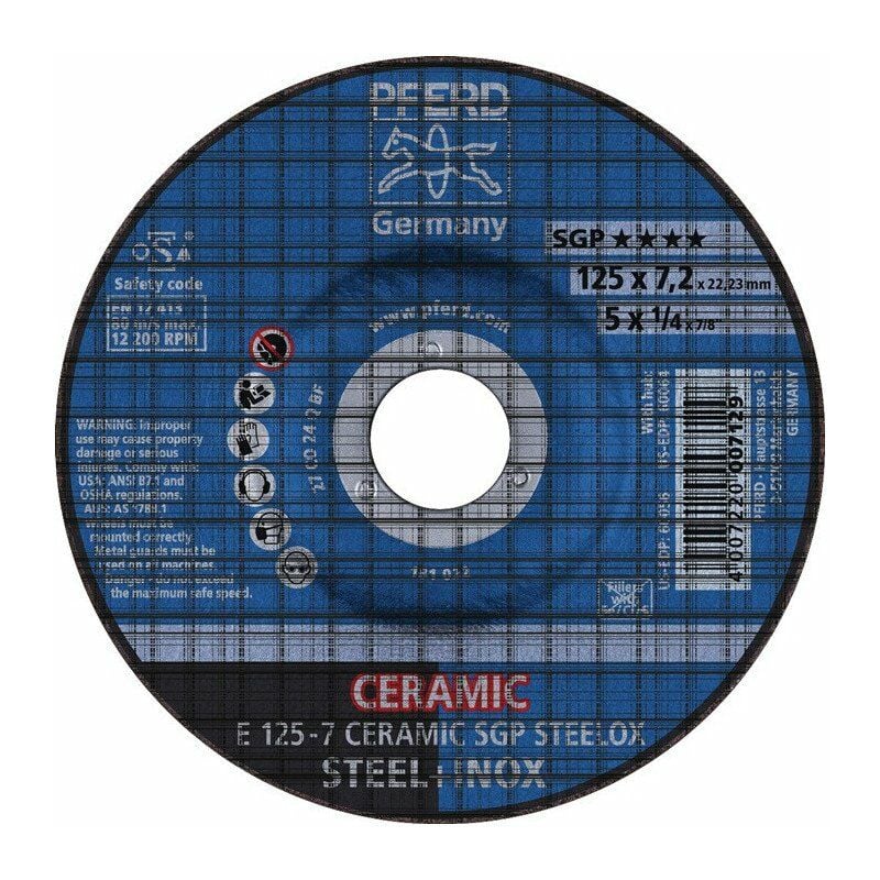 

Cerámica Cerámica Sgp Steelax D115Xep.7 Mm Perforación De Acero Contrareccionado 22.2 (Por 10)