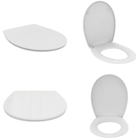 Ceramica Dolomite Quarzo sedile con cerniere in plastica, bianco E131601