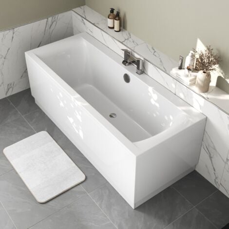 Ceramica Double Ended Square Bath - 1700x750mm - White