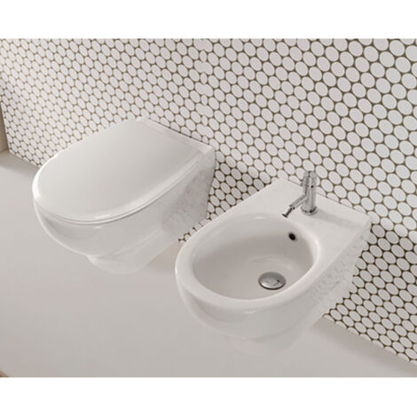 CERAMICA GLOBO Grace set wc sospeso + bidet sospeso + sedile rallentato codice prod: GRS03BI+GRS10BI+GR022B