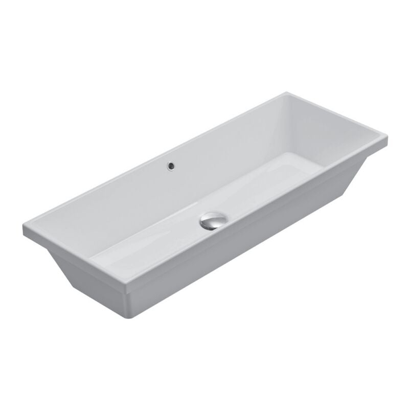 Lavabo encastré en céramique 90x34 cm Globo Stockholm FO090BI Blanc - Céramique