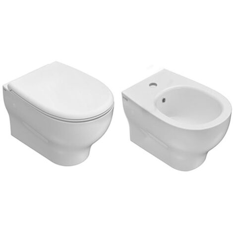 CERAMICA GLOBO Serie Grace set sospesi wc+bidet+sedile chiusura tradizionale codice prod: GRS03BI GR021BI GRS10BI