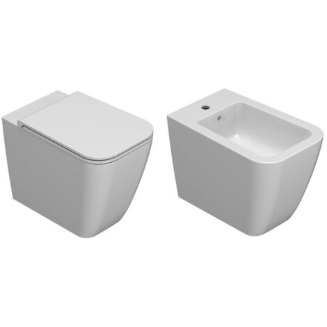 CERAMICA GLOBO Serie Stone set a terra wc+bidet+sedile chiusura rallentata codice prod: DSV001BI DSV009BI DSV020BI