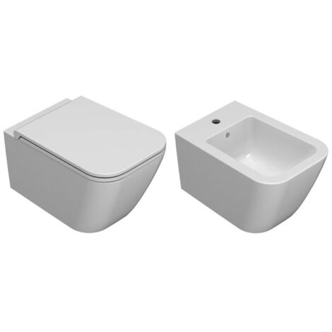 CERAMICA GLOBO Serie Stone set sospesi wc+bidet+sedile rallentata codice prod: DSVS06BI DSV020BI DSVS09BI