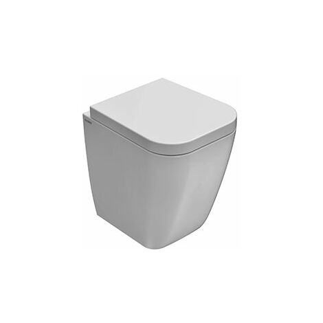 Vaso a terra in ceramica 45x36 cm Globo Stone SS002BI Bianco - Ceramica - Con copri wc soft close