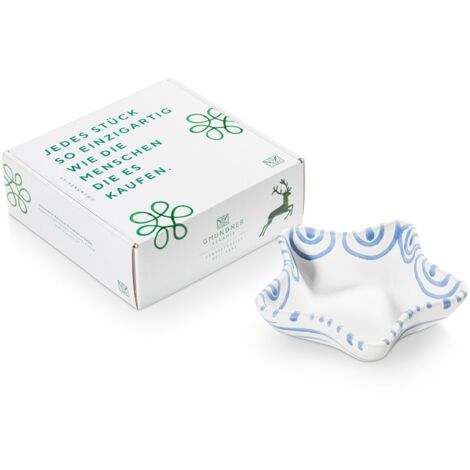 Ceramica Gmundner Blu fiammato, ciotola a stella (L 14 cm)