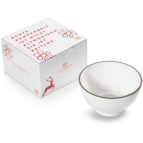 Ceramica Gmundner bordo grigio, ciotola per cereali grande (Ø 14 cm)