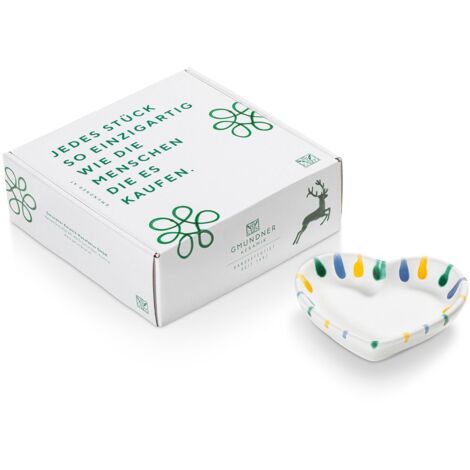 Ceramica Gmundner Ciotola fiammata colorata a forma di cuore (L 10 cm)