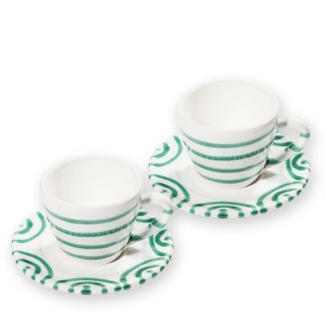 Ceramica Gmundner Espresso verde fiammato per 2 persone