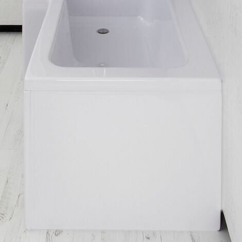 main image of "Ceramica L Shaped Shower Bath Bundle End Panel"