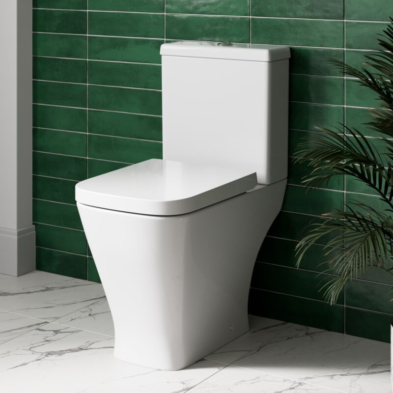 Ceramica Marseille Close Coupled Rimless Toilet & Soft Close Seat - White