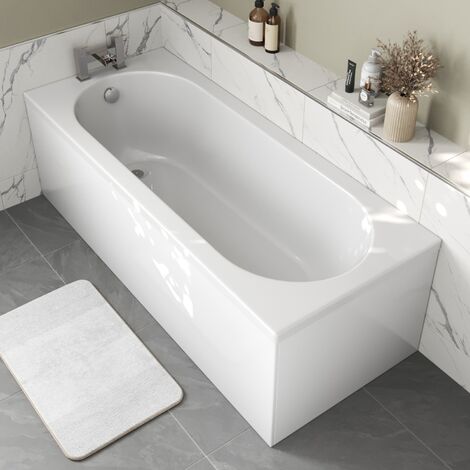 Ceramica Single Ended Curved Small Bath - 1500x700mm - White