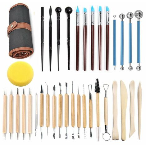 Clay Tools Pottery Sculpting Tools: 15Pcs Air Dry Polymer Clay Carving  Tools Set for Kids Adults - Stainless Steel Wooden Ceramic Clay Sculpting  Kit 