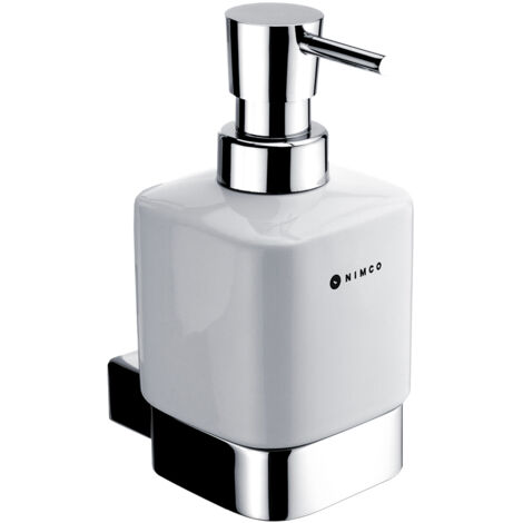 Céramique Distributeur De Savon, Avec Fixation Chrome, Kibo Nimco