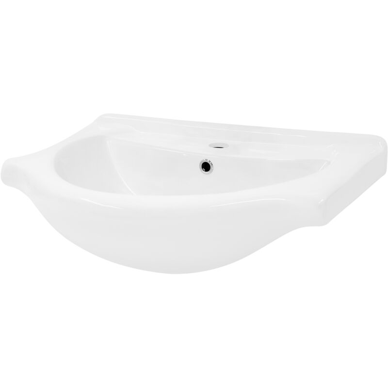 ML-Design Lavabo en Céramique Blanc 67,5x21,5x51,5 cm, Rectangulaire, Vasque à Poser Moderne, Lavabo de Comptoir Élégant, Lavabo à Encastrer avec