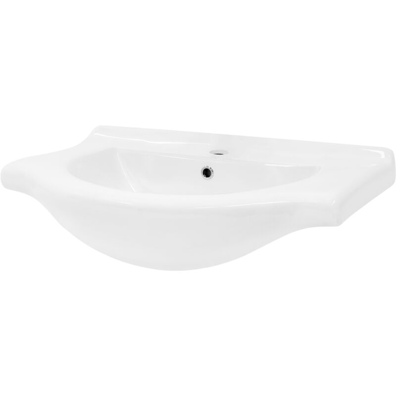 Luxebath - ML-Design Lavabo en Céramique Blanc, 77x21,5x51,5 cm, Evier à Main, Vasque à Poser Moderne, Lavabo de Comptoir Élégant, Lavabo à Encastrer
