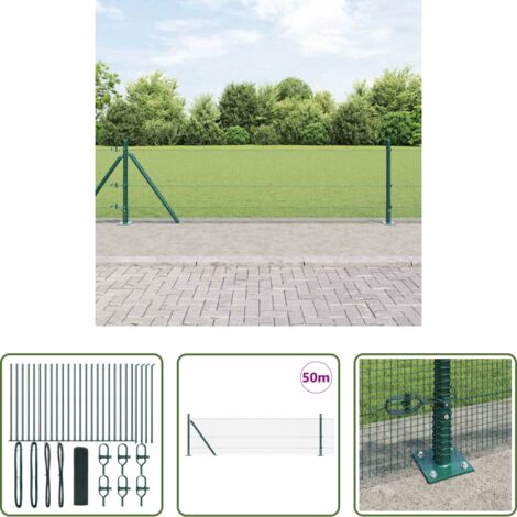 Cerca de acero -  Poste de Valla Verde 50 x 0,6 m (malla de 12 x 12 mm)