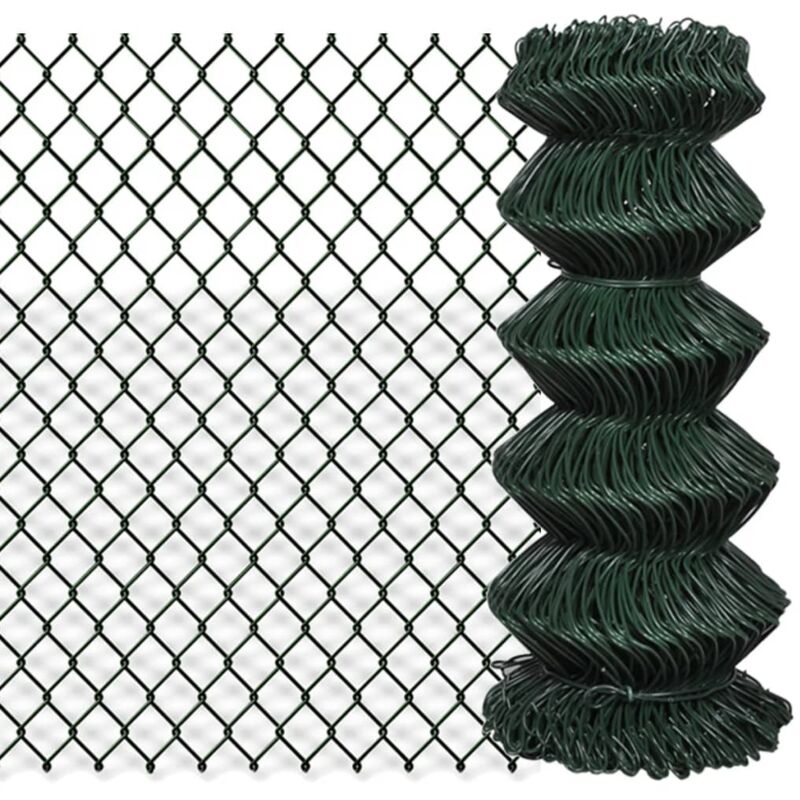 

vidaXL Valla de Tela Metálica Acero Verde 0.8x15 m - Verde