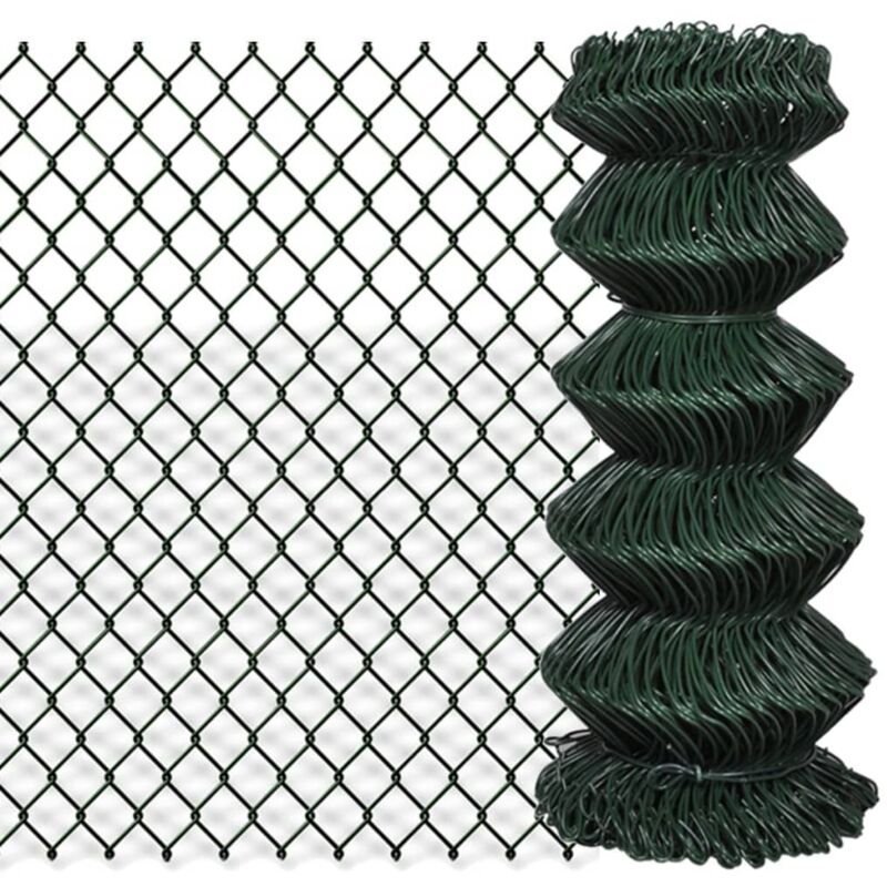 

vidaXL Valla de Tela Metálica Acero Verde 0.8x25 m - Verde