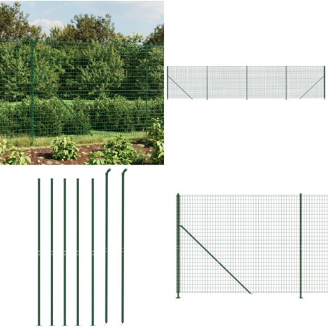 Cerca de alambre con brida verde 1,4x10 m - Cerca verde - Cerca de jardín