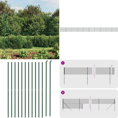 Cerca de alambre con brida verde 1,4x25 m - Cerca verde - Cerca de alambre con brida