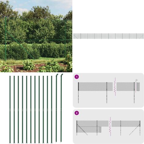 Cerca de alambre con brida verde 1,6x25 m - Cerca verde - Cerca de alambre con brida
