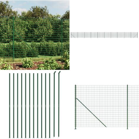 Cerca de alambre con brida verde 2,2x25 m - Cerca verde - Cerca de jardín