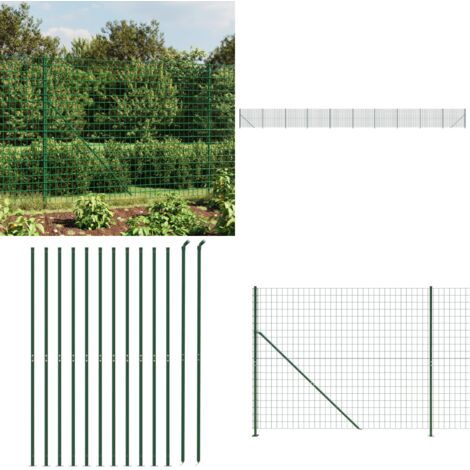 Cerca de alambre con brida verde 2x25 m - Cerca verde - Cerca de jardín