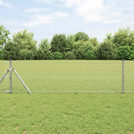Cerca de Alambre Soldado Plateado 0.5 x 100 m Acero