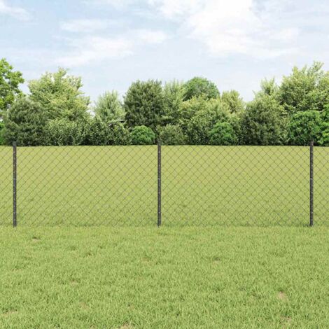 Cerca de eslabones de cadena con postes 10 x 0,6 m (An x Al) vidaXL