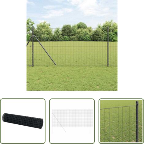 Cerca de hierro -  Euro Valla Gris 1,2 x 25 m Hierro recubierto de PVC