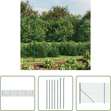 Cerca de jardín -  Cerca de alambre con brida verde 2,2x10 m