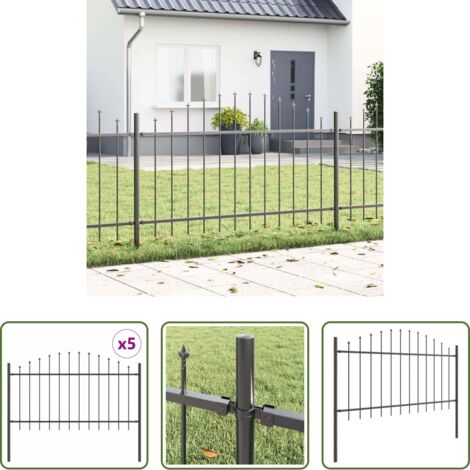Cerca de jardín -  Valla de Jardín 5 pcs Gris 170 x 140 cm
