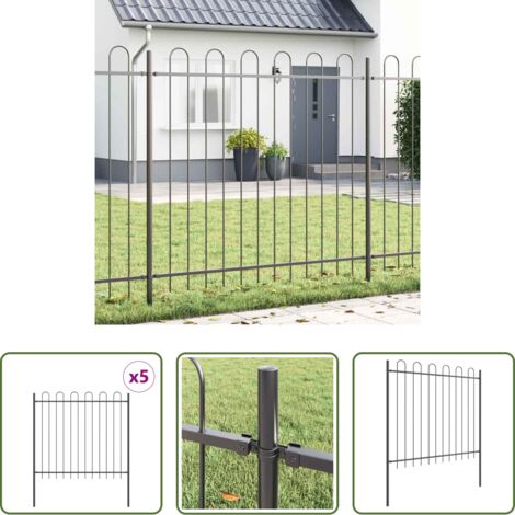 Cerca de jardín -  Valla de Jardín 5 pcs Gris 8,5 x 1,5 m