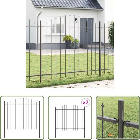 Cerca de jardín -  Valla de Jardín 7 pcs Gris 170 x 190 cm